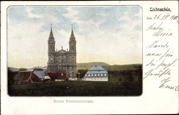 Ak Lichtenfels am Main Oberfranken, Kirche Vierzehnheiligen