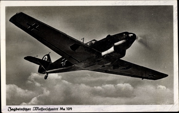 Ak Jagdeinsitzer Messerschmitt Me 109, gevechtsvliegtuig, Luftwaffe