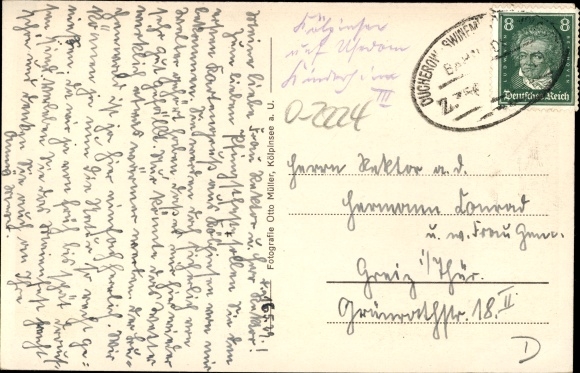 Postcard Baltic resort Kölpinsee on Usedom, middle-class children&#39;s home
