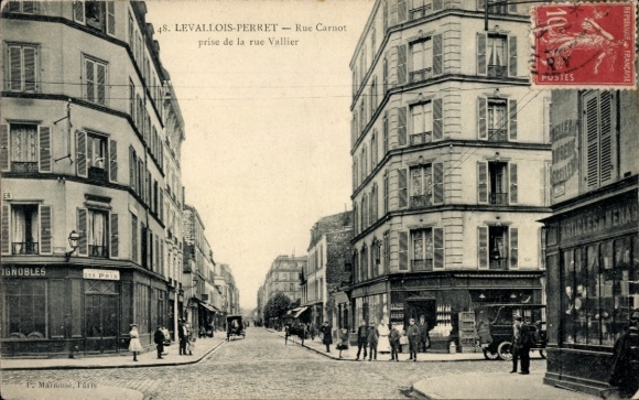 Ak Levallois Perret Hauts de Seine, Rue Carnot, Rue Vallier