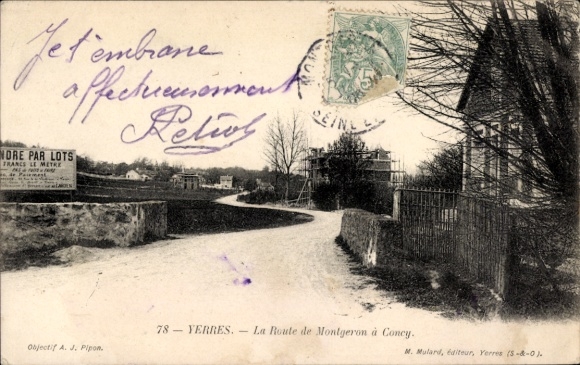 Naar Yerres Essonne, Route de Montgeron naar Concy