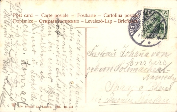 Postcard Überlingen on Lake Constance, landing place, steamship