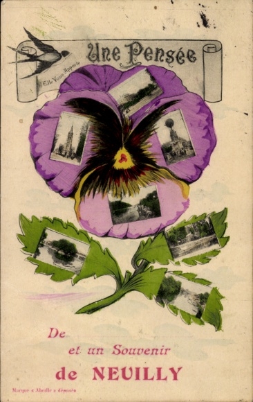 Ak Neuilly sur Seine Hauts de Seine, Blumenmotiv mit Bildern von  geschmackvoll, romantisch