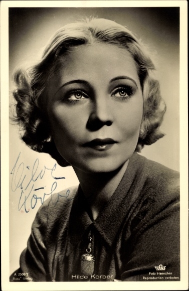 Ak Schauspielerin Hilde Körber, Portrait, Ross Verlag A 2506 1, Autogramm