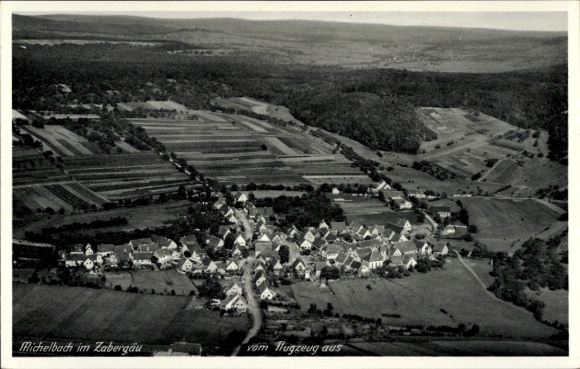 Postcard Michelbach am Heuchelberg Zaberfeld in Württemberg, aerial photograph