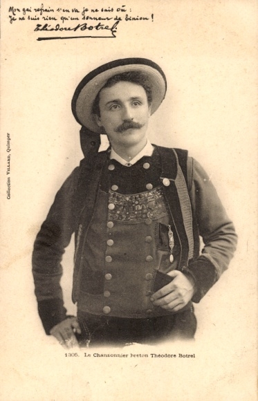 KP Chansonnier Theodore Botrel, portret w stroju bretońskim