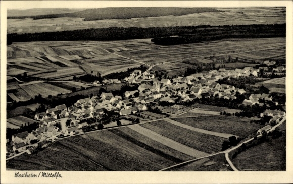 Postcard Westheim Middle Franconia, aerial photograph