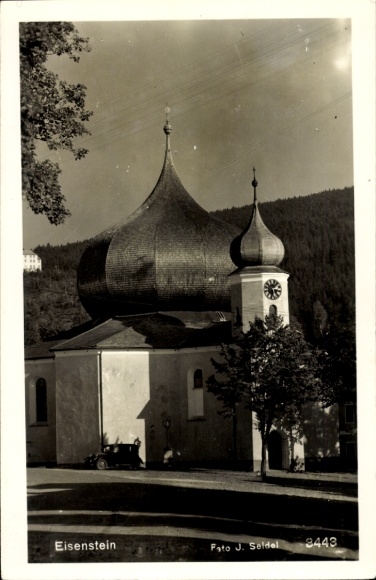 Ak Bayerisch Eisenstein im Bayrischen Wald Niederbayern, Kirche