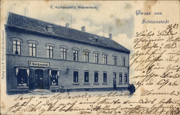Postcard Schlanstedt Huy am Harz, department store