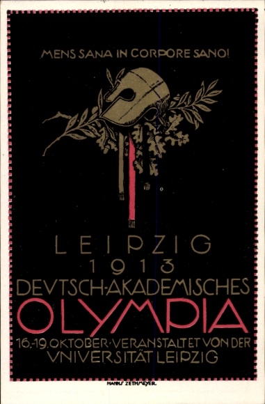 Studentika Ak Zethmeyer, Hanns, Leipzig in Sachsen, Deutsch-akademisches Olympia 1913