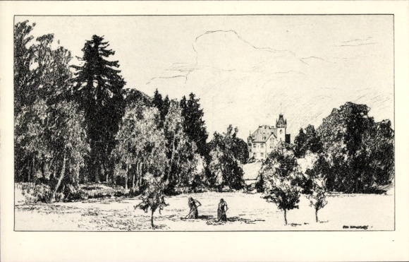 Artist Postcard Ubbelohde, Sickendorf Lauterbach an der Lauter Vogelsbergkreis, Sickendorf Castle