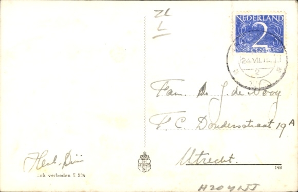Postcard Breskens Sluis Zeeland Netherlands, fishing fleet