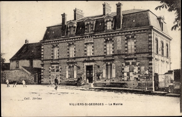 Ak Villiers-Saint-Georges Seine et Marne, La Mairie, gezichtsuitdrukking