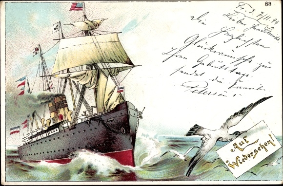 Chromo-Litho Steamer, steamship, Gull