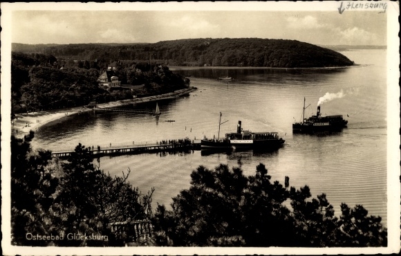 PC Glücksburg on the Baltic Sea, panorama, investors, steamer
