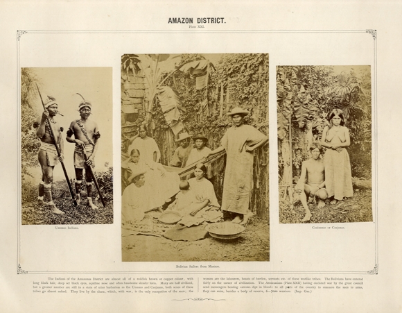 Amazon district. Amazonia. Three rare original ethnographic photos, around 1870