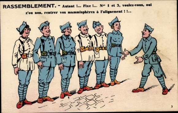 Artist PC French soldiers and women in uniforms