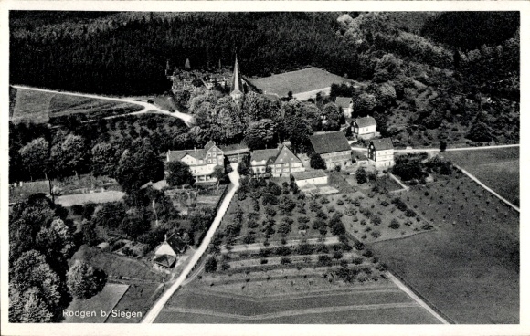 Postcard Rödgen Obersdorf Wilnsdorf in Siegerland, aerial photograph