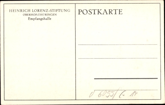 Postcard Oberhof in the Thuringian Forest, Heinrich Lorenz Foundation, Reception Hall