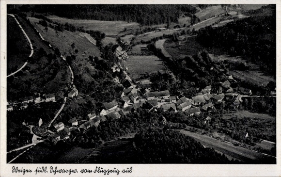Ak Weizen Stühlingen im Schwarzwald, Fliegeraufnahme
