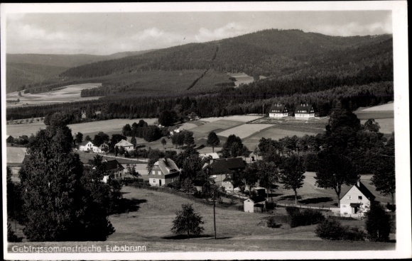 Postcard Eubabrunn Erlbach in the Vogtland, view of the town, forest, mountains