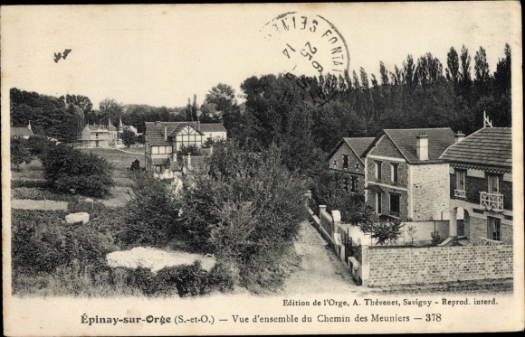 Ak Epinay sur Orge Essonne, Vue d&#39;Ensemble du Chemin des Meuniers