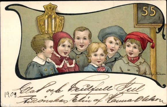 Artist Chromo-Litho Lindberg, Lisa, group shot of children
