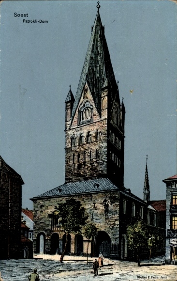 Artist Postcard Felle, Eugen, Soest in Westphalia, Patrokli Cathedral