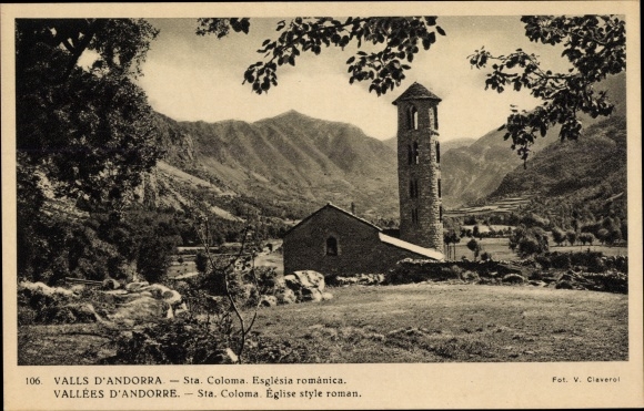 KP Andorra, Vallees d'Andorre, Sta. Coloma, kościół romański