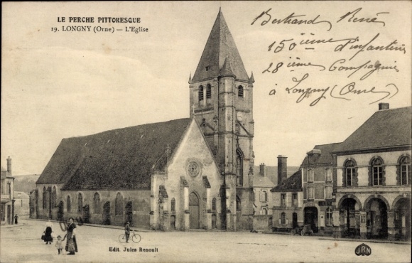 Ak Longny au Perche Orne, Kirche,  Architektur, vintage