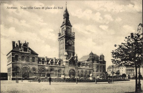 Ak Anvers Antwerpen Vlaanderen, treinstation, Sudplein