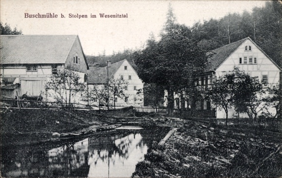 Postcard Buschmühle Stolpen Saxony, farm, Wesenitztal