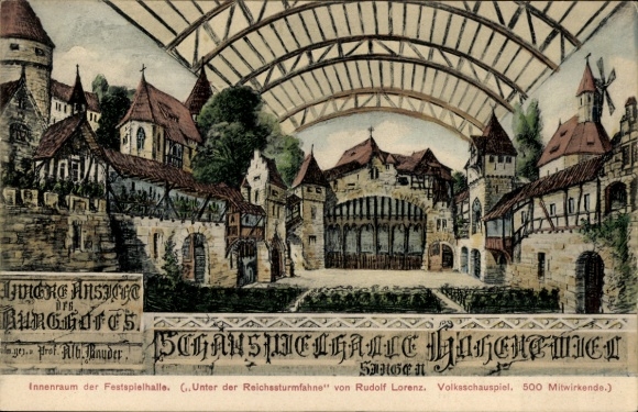 Künstler Ak Singen Hohentwiel Baden Württemberg, Schauspielhalle, Festspielhalle, Rudolf Lorenz