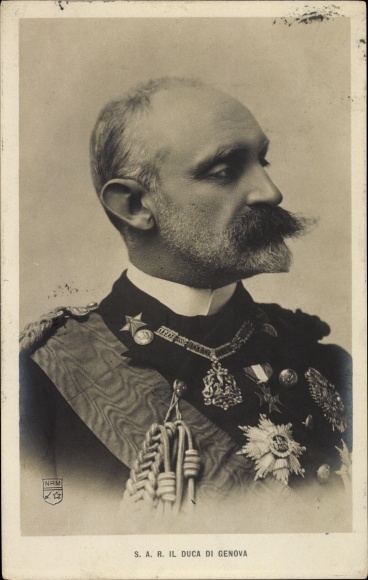 Ak SAR I Duca di Genova, Portrait, Uniform, Orden, Adel Italien