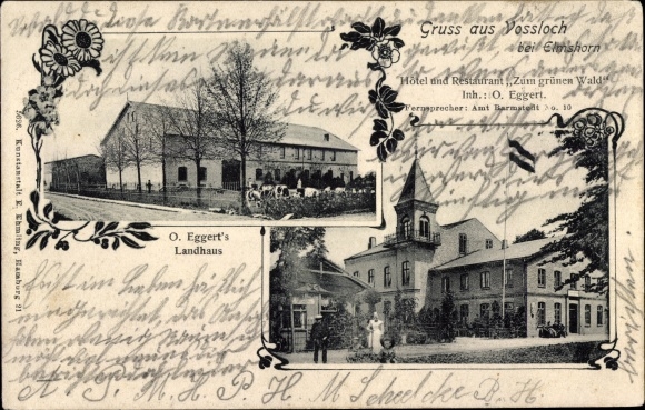 Ak Vossloch Bokholt Hanredder in Holstein, hotel en restaurant Zum groen bos, landhuis