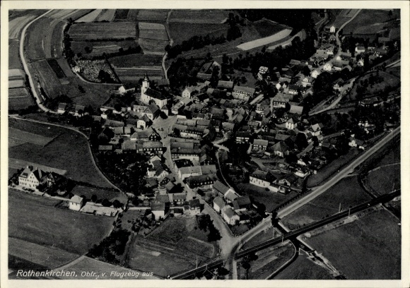 Ak Rothenkirchen Pressig in Opper-Franken, luchtfoto