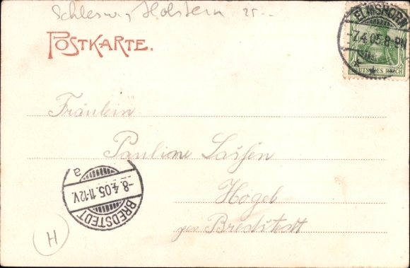 Postcard Elmshorn in Holstein, Greetings from the Riding and Driving School, Building View, Architecture
