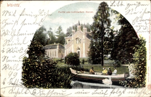 Ak Oranienbaum Wörlitz in Anhalt, Wörlitzer Park, in het Gothisches Haus