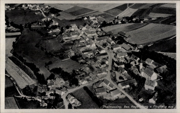 Postcard Thalmässing in Middle Franconia, aerial photograph