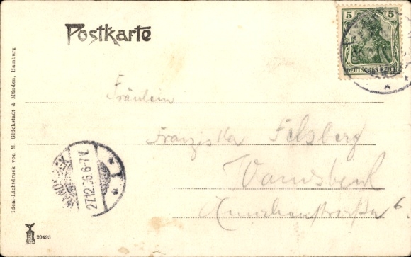 Postcard Hamburg Wandsbek Alt-Rahlstedt, Bahnhofs Hotel, Horse Carriage