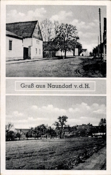 Postcard Naundorf vor der Haide in Anhalt, partial views, street section