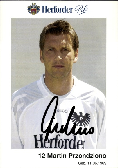 Autogrammkarte Fußballer Martin Przondziono, Preußen Münster, Autogramm