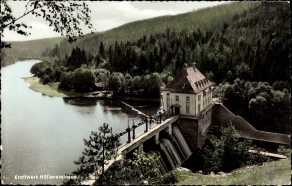 Postcard Blossersberg Viechtach in the Bavarian Forest Lower Bavaria, Höllenstein Power Station