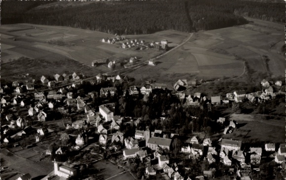 Postcard Schömberg in the Black Forest Württemberg, aerial photograph