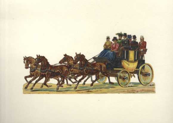 Dyliżans waflowy z pasażerami o wymiarach ok. 10 x 21,5 cm