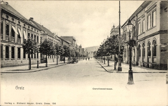 Ak Greiz im Vogtland Thüringen, Carolinenstraße