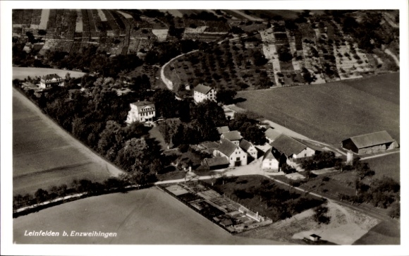 Postcard Leinfelden Echterdingen on the Fildern, aerial photograph