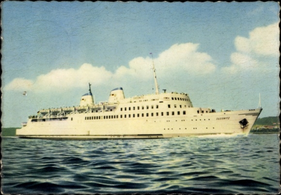 Postcard MS Sassnitz, railway ferry of the Deutsche Reichsbahn
