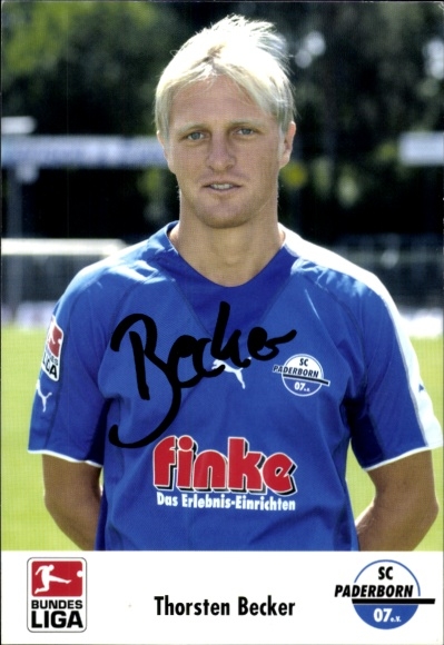 Autograph card footballer Thorsten Becker, SC Paderborn 07, autograph