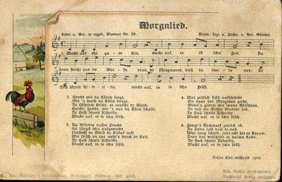 30 individual song cards, Anton Günther